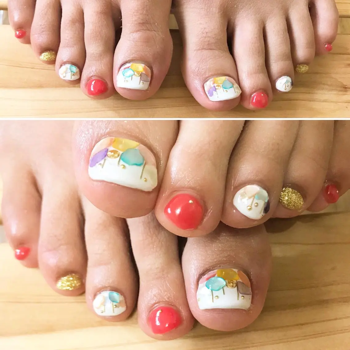 ネイル フットネイル シンプルネイル 春ネイル 夏ネイル ホワイト フットネイル nail fufla ♡yamane♡のネイルデザイン