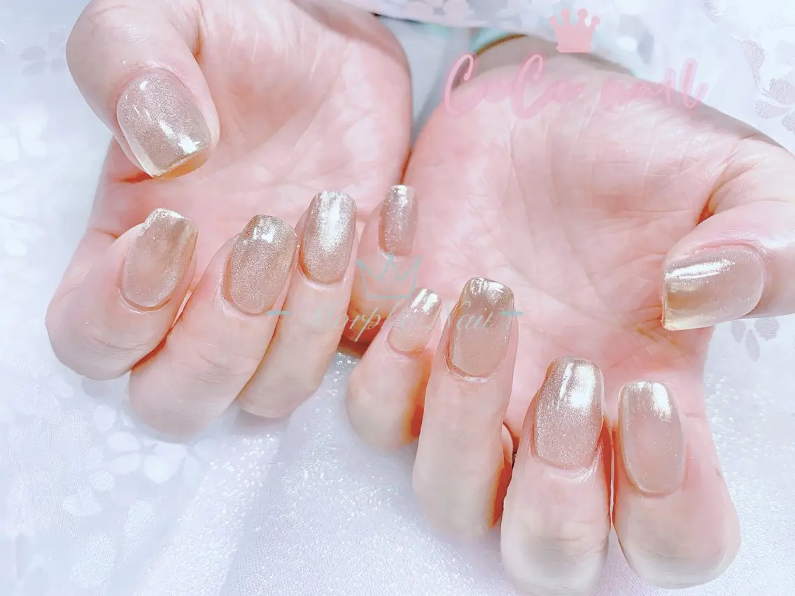 ネイル 長さ出し ジェルネイル キラキラネイル 大理石ネイル(マーブル) ニュアンスネイル ハンドネイル Morpho nailのネイルデザイン