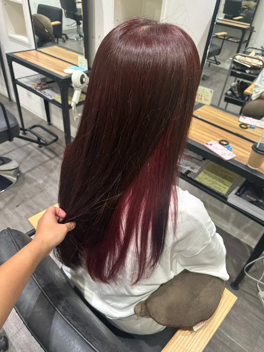 セミロング カラー ピンクカラー ローズカラー ヘアカラー トリートメント 艶髪レイヤー上田 紗也🇰🇷💗のヘアスタイル