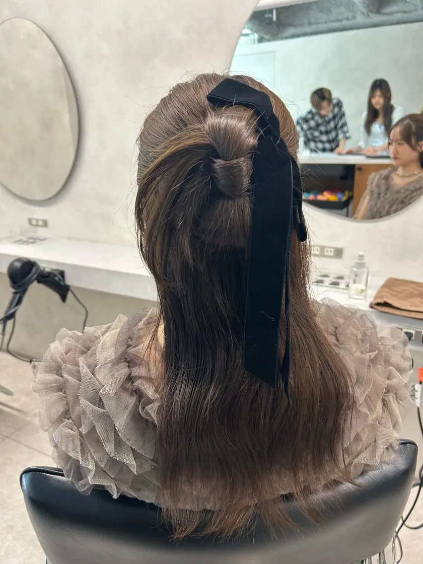 ロング ヘアアレンジ ヘアセット 🎀HARU/ボブ/ セット/暖色🫧のヘアスタイル