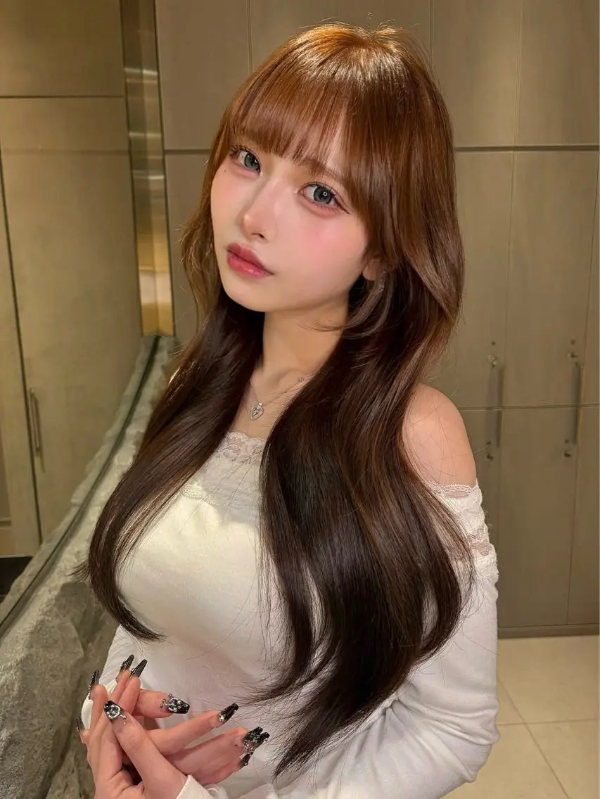 ロング カット ヘアカラー トリートメント 仙台Ｉ韓国レイヤー Ｉ髪質改善Ｉ伊藤拓海のヘアスタイル