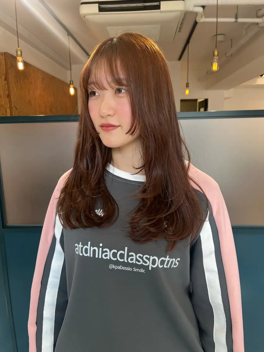 ロング レイヤーカット ロング 暖色/パーマ 🌼クニトウメイのヘアスタイル