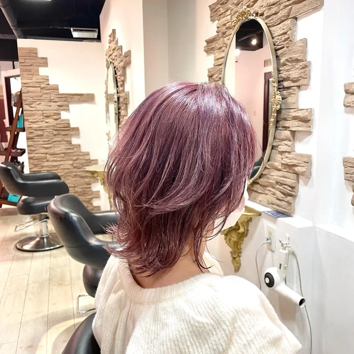 ミディアム カラー カット ヘアカラー トリートメント 神 .のヘアスタイル
