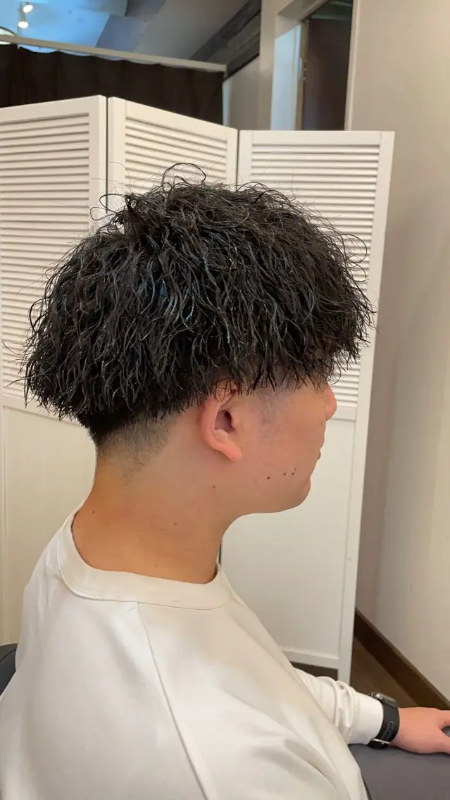 ショート パーマ メンズ カット パーマ MATSURI BASE.AWAJIのヘアスタイル