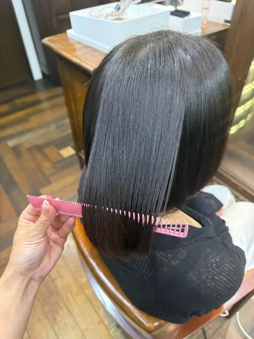 ミディアム ボブ 酸性ストレート 縮毛矯正 門田明花音🪞アイ ドルヲタク兼美容師のヘアスタイル