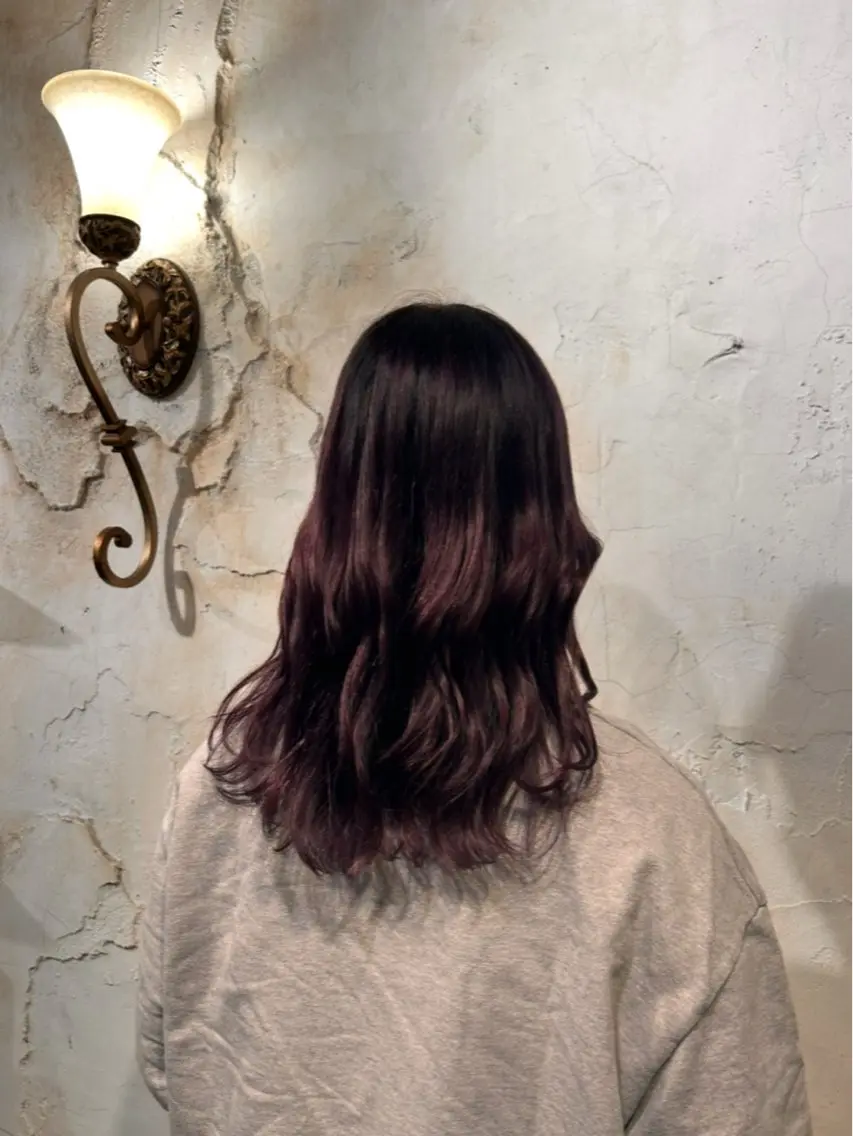 セミロング カラー ブリーチ バイオレットカラー ヘアカラー トリートメント ナチュラルカラー 🪄🧸✨れなのヘアスタイル