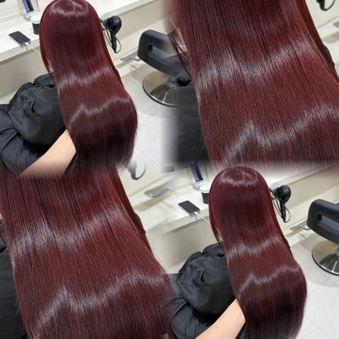 ロング カット ヘアカラー ヘッドスパ ヘアセット 🍒ブリーチなし🍒 暖色🍒YUUNAのヘアスタイル