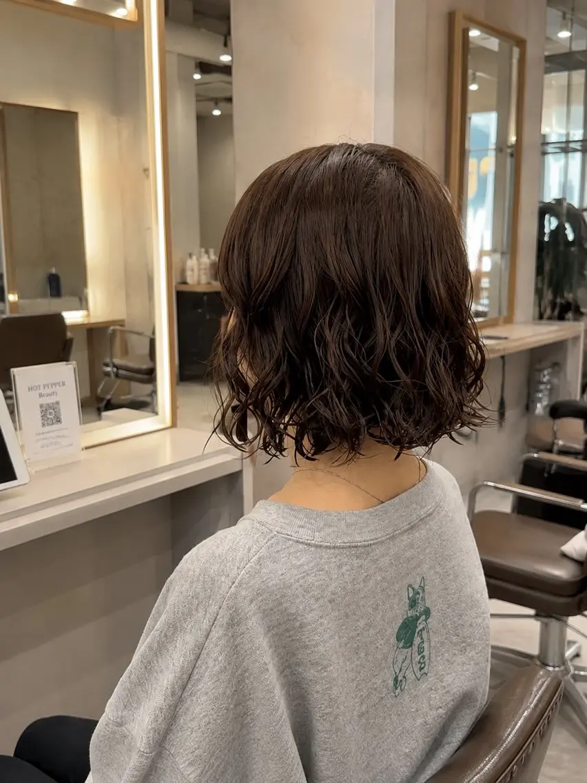 ミディアム パーマ ミディアムパーマ カット パーマ 田中 和葉のヘアスタイル
