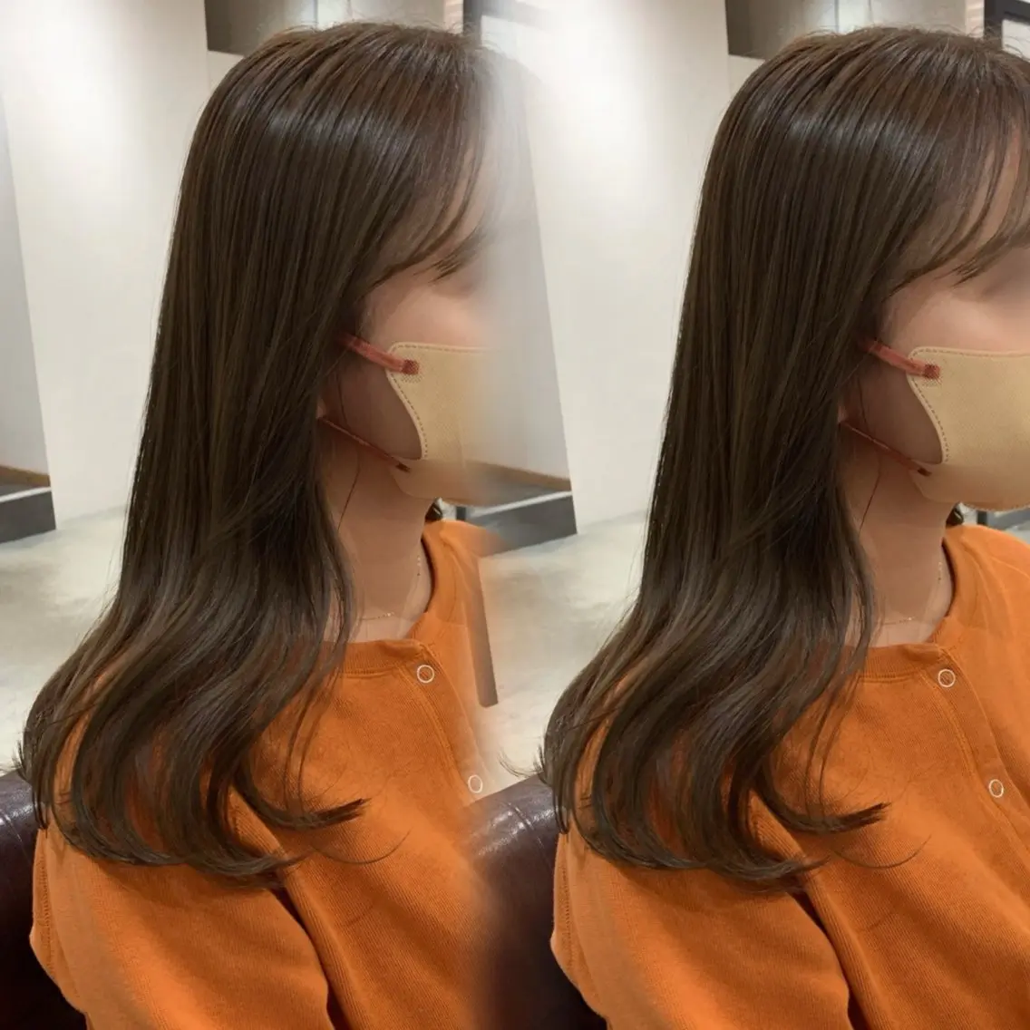 ミディアム カラー ヘアアレンジ カット ヘアカラー トリートメント kei🤎ベージュ /透明感カラー/博多のヘアスタイル