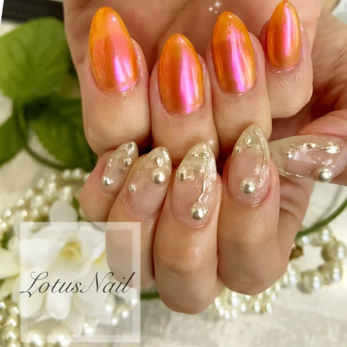ネイル ミラーネイル Lotus Nailのネイルデザイン