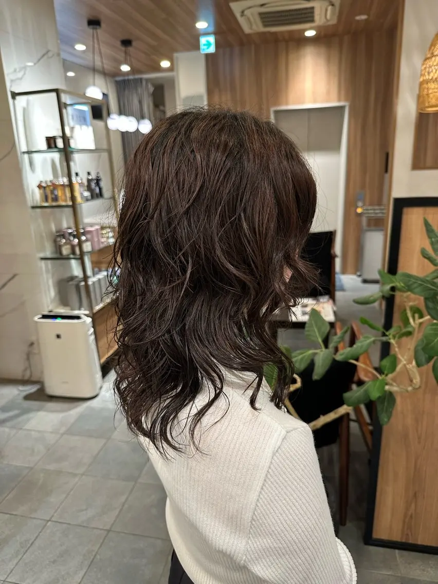 ミディアム パーマ ミディアムパーマ パーマ 池見 円花🌷のヘアスタイル