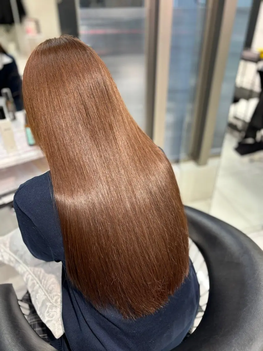 ロング カラー カット ヘアカラー トリートメント Sakuraෆ˚* 透け感ベージュ🥨のヘアスタイル