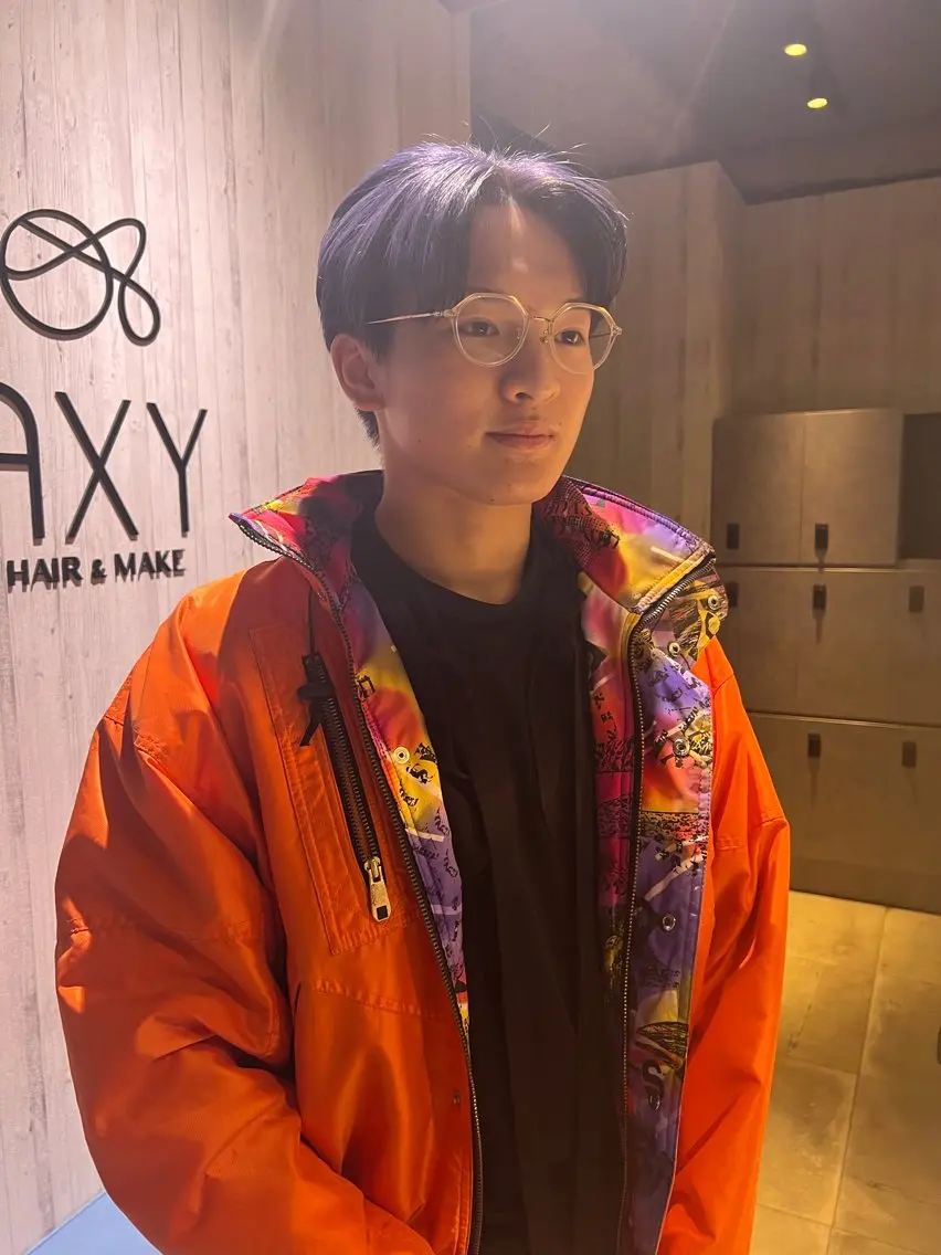 ミディアム カラー メンズ デザインカラー junya カラーモデル募集中のヘアスタイル