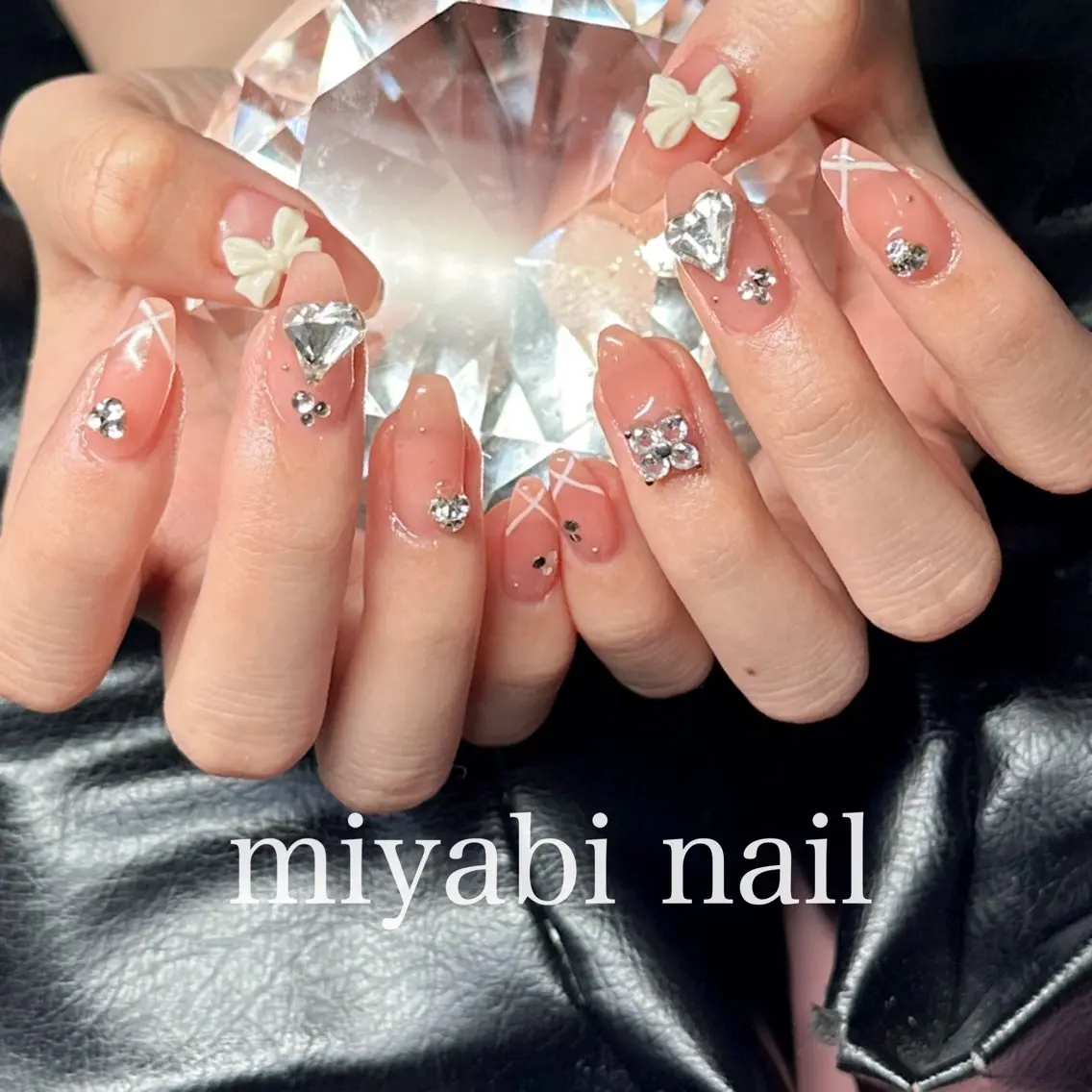 ネイル ジェルネイル 持ち込み オフィスネイル ピンク 春ネイル ハンドネイル miyabi nail 桂川駅近くのネイルデザイン