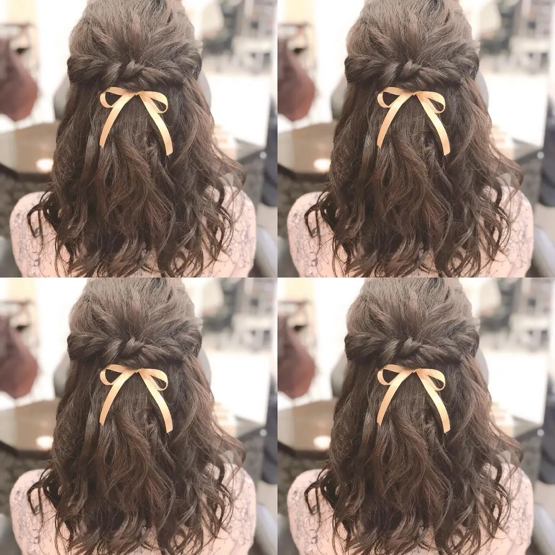 ミディアム ヘアアレンジ ハーフアップ ヘアセット 🌷MAYU 🌷のヘアスタイル