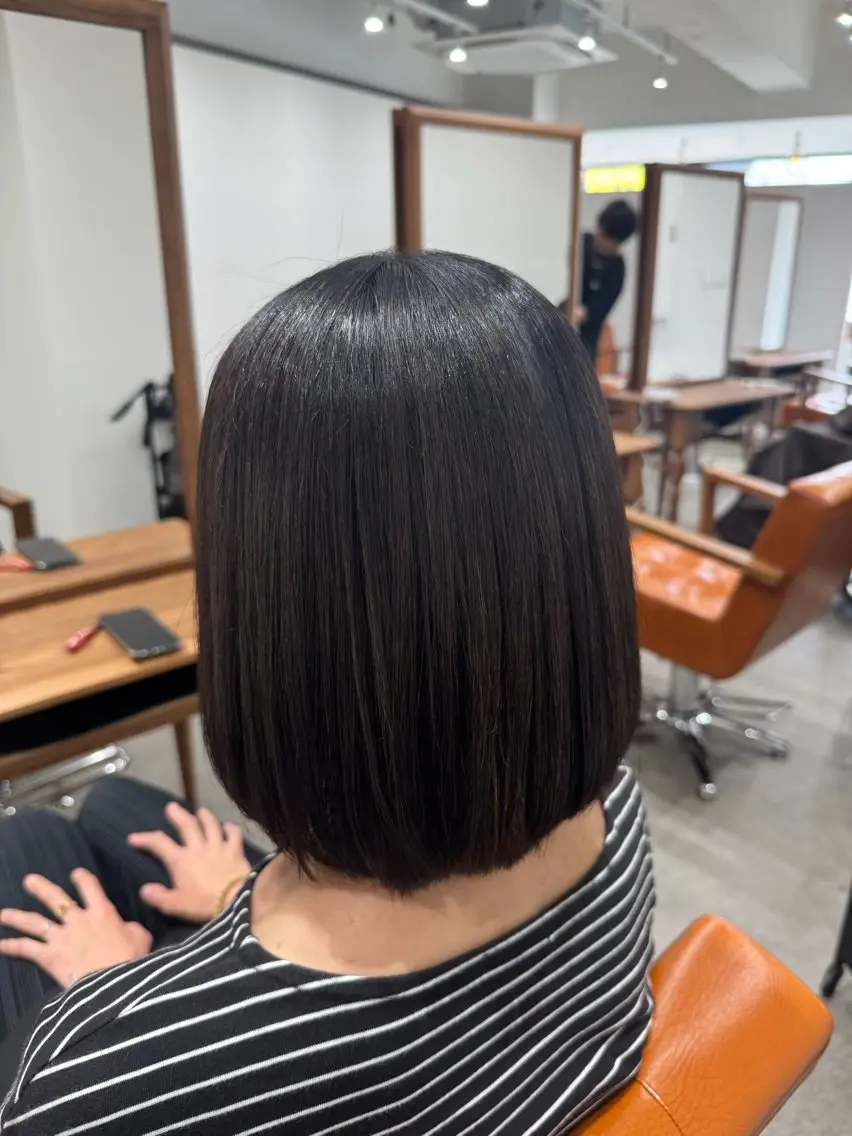 ショート 縮毛矯正 トリートメント 髪質改善縮毛✨ 泉谷彪芽のヘアスタイル