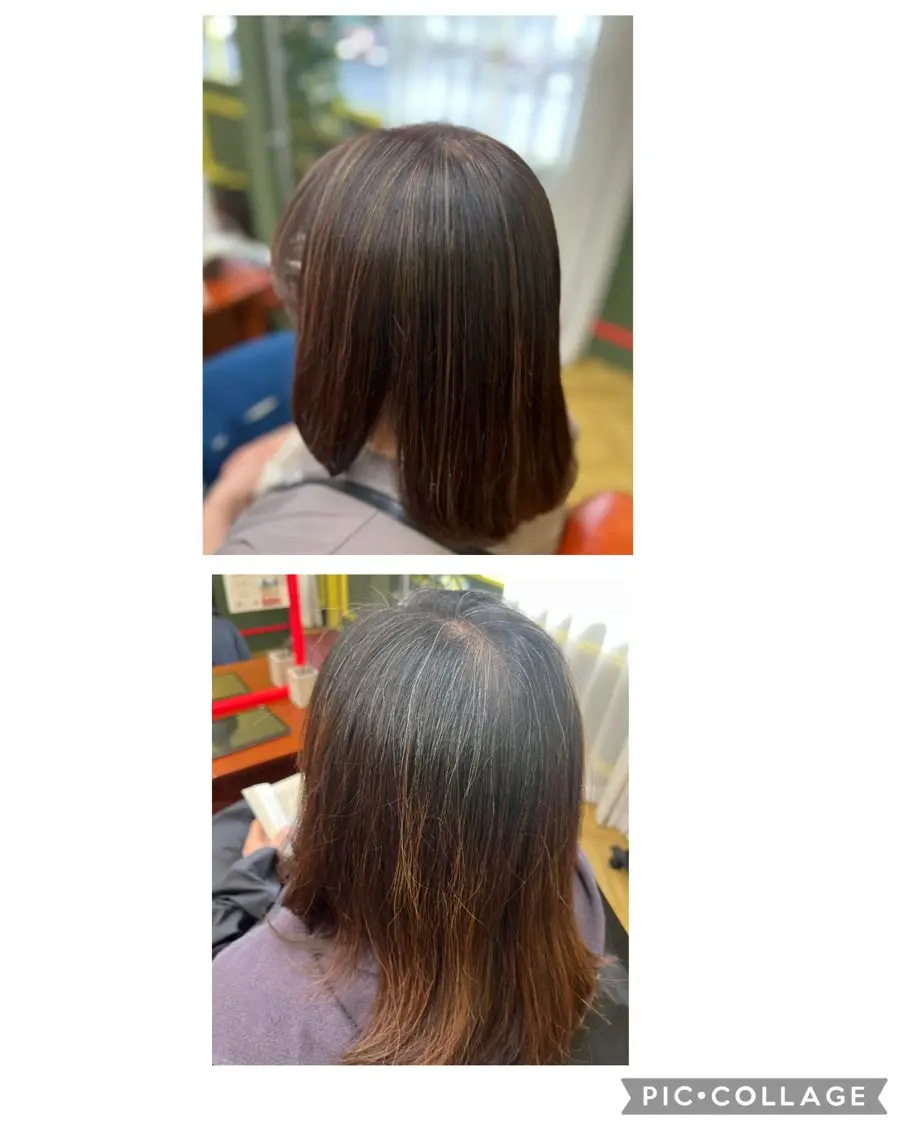 ミディアム ハイライト カット ヘアカラー トリートメント ハイライト/艶ｶﾗｰ /白髪ぼかし🌼阿部のヘアスタイル