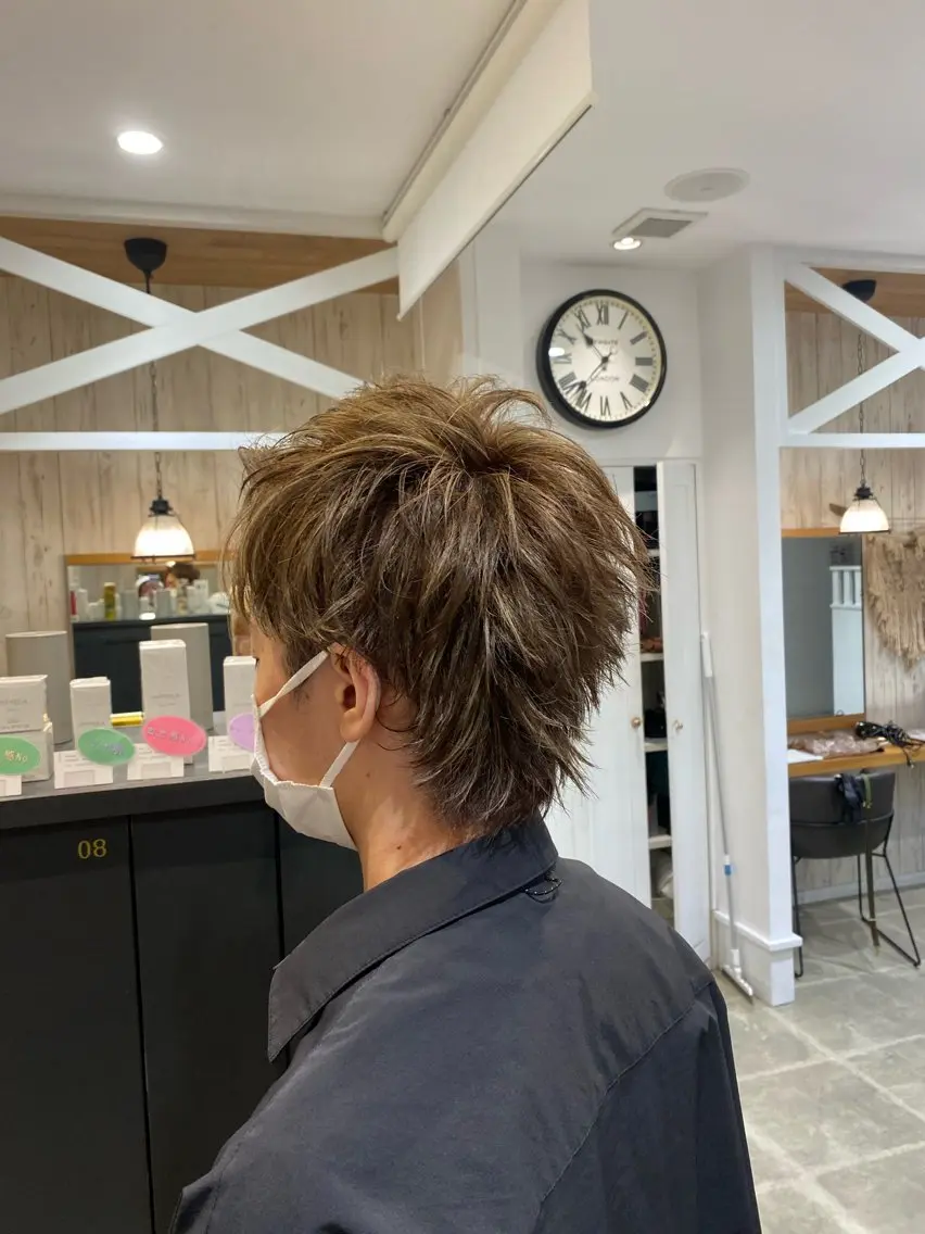 ショート カラー メンズ メンズハイライト ハイライトカラー ハイライト ヘアカラー 柴田 枝利子のヘアスタイル