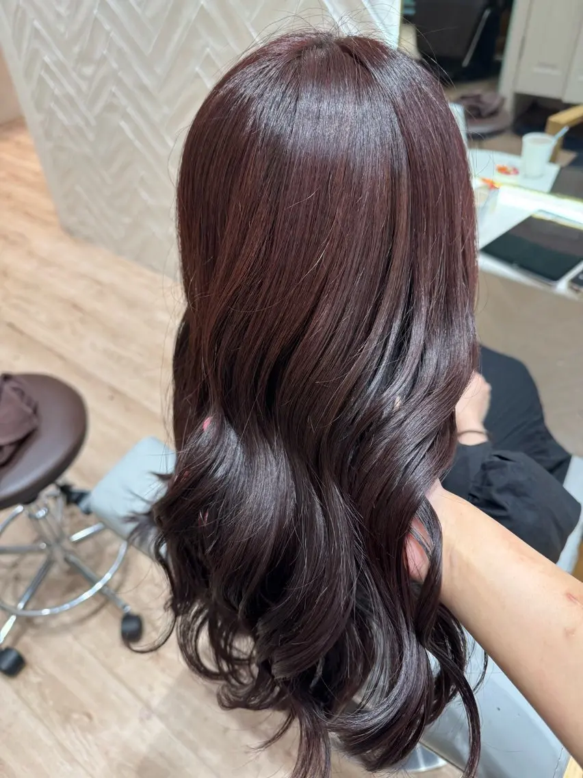 ロング カラー ブリーチ ピンクカラー トリートメント ヘアカラー トリートメント 河添 麗菜のヘアスタイル