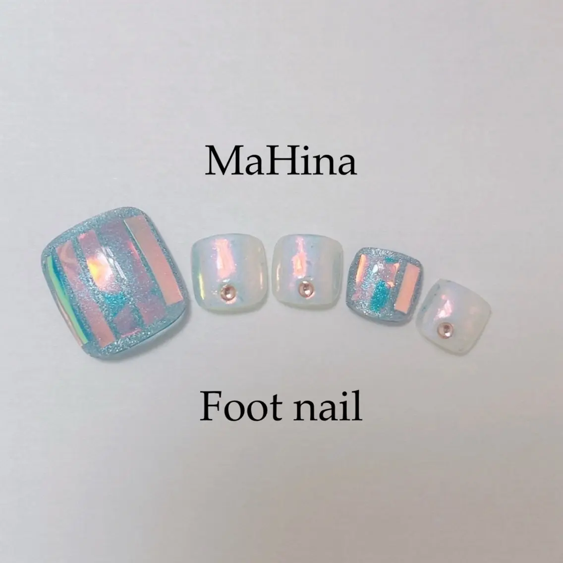 ネイル オーロラネイル フットネイル ジェルネイル マグネットネイル ミラーネイル フットネイル Le Vernis MaHina・まひなのネイルデザイン