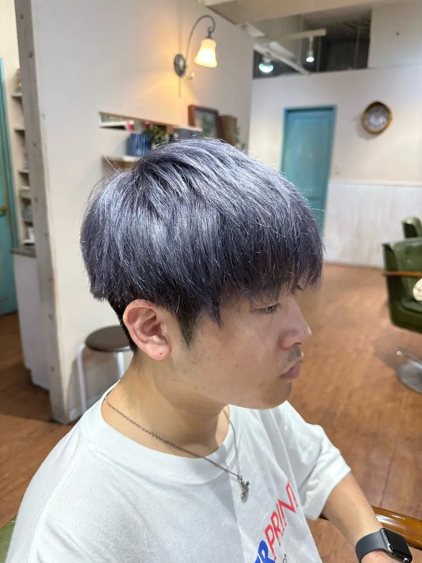 ショート カラー メンズ ベージュカラー ラベンダーカラー ラベンダーグレー カット ヘアカラー 🌈ブリーチ美容師 KOTARO🌈のヘアスタイル