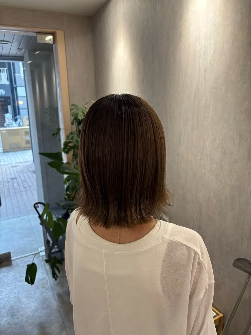 セミロング 切りっぱなしボブ ボブ 石原 望来のヘアスタイル