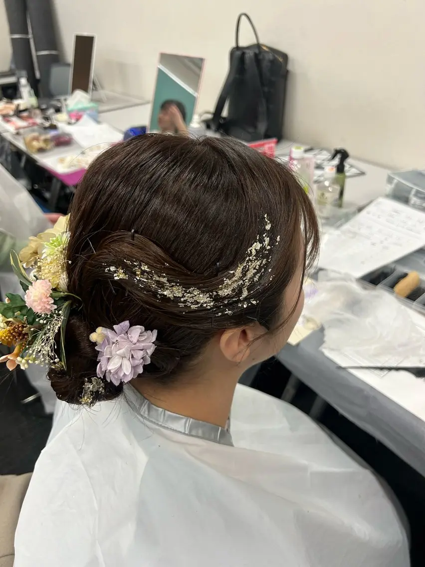 セミロング ヘアアレンジ 丸岡 桜のヘアスタイル