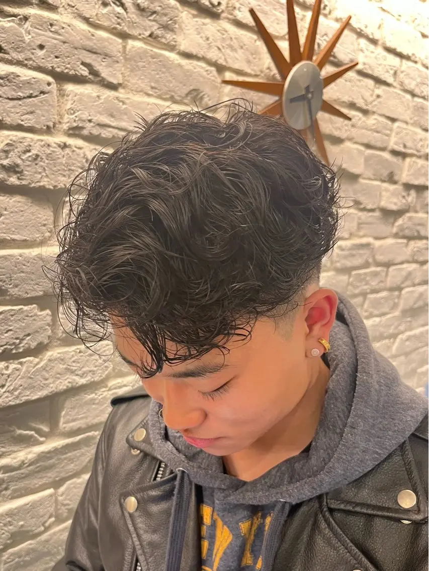 パーマ メンズ カット パーマ メンズ特化 山崎  蓮のヘアスタイル