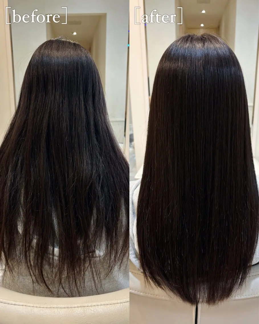 ロング カット 縮毛矯正 トリートメント 高橋 佑のヘアスタイル