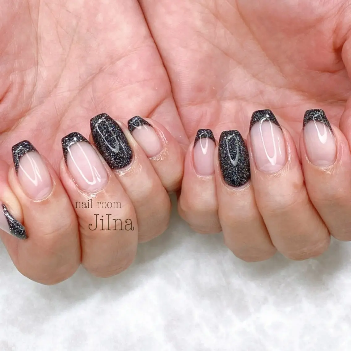 ネイル フラッシュネイル フレンチネイル JiIna nailのネイルデザイン