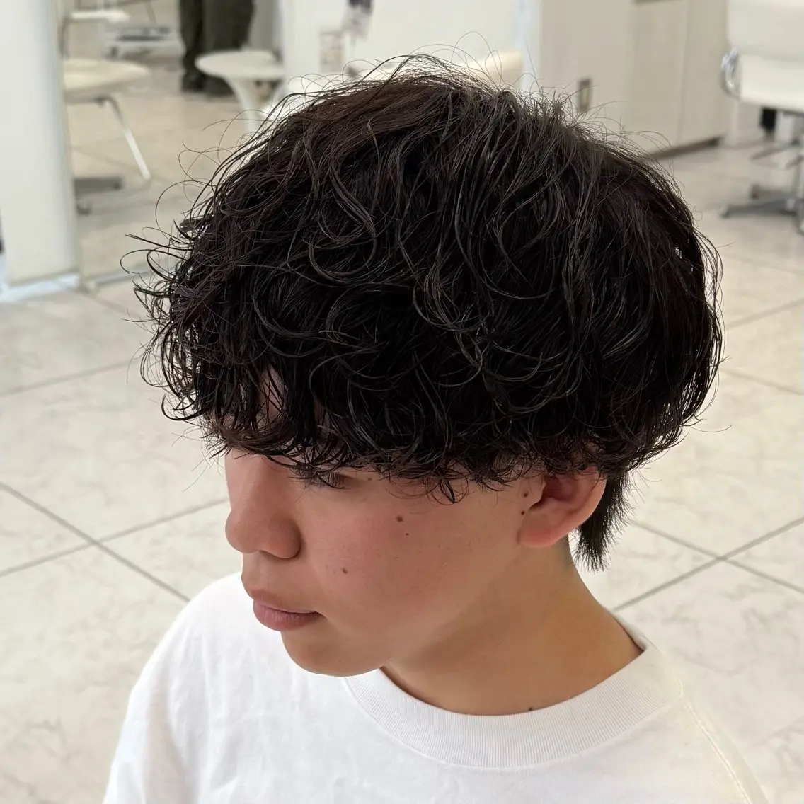 ショート カラー パーマ ヘアアレンジ メンズ メンズパーマ カット パーマ 水谷 璃温のヘアスタイル