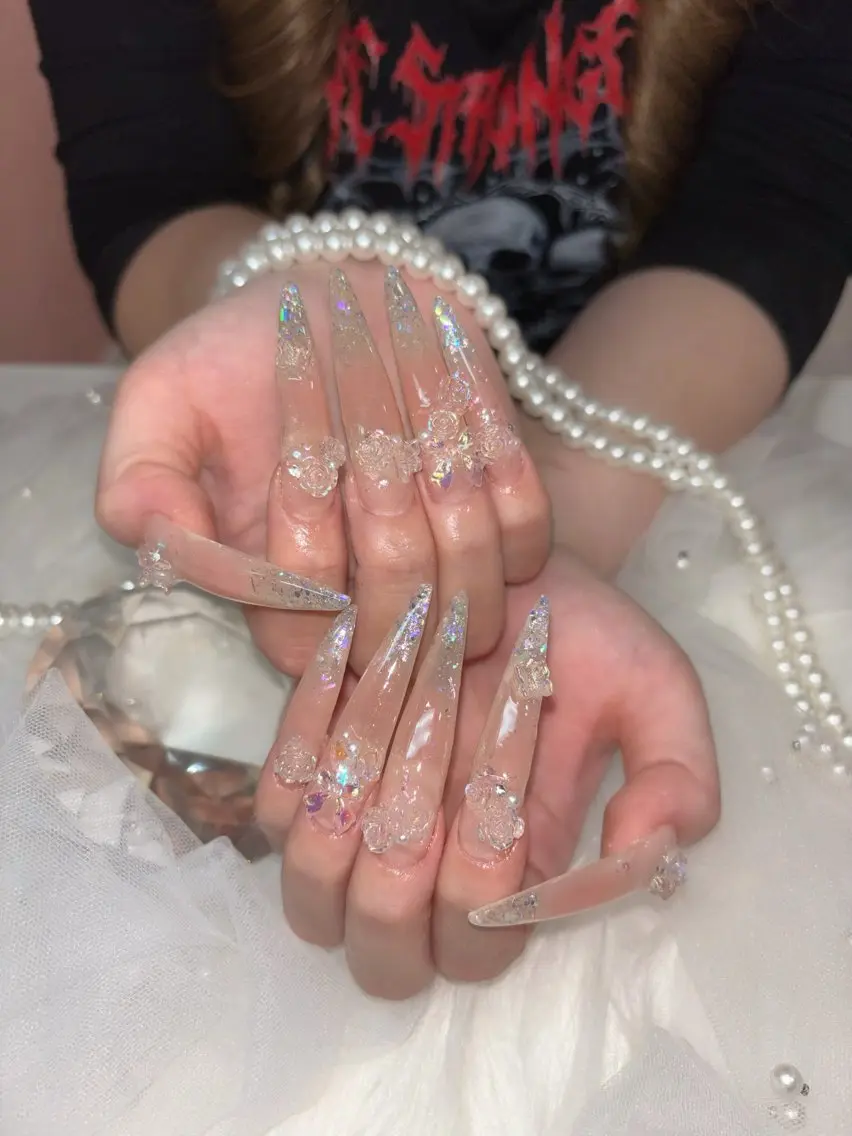 ネイル ロングネイル スカルプネイル ワンホンネイル icy nail れいあのネイルデザイン