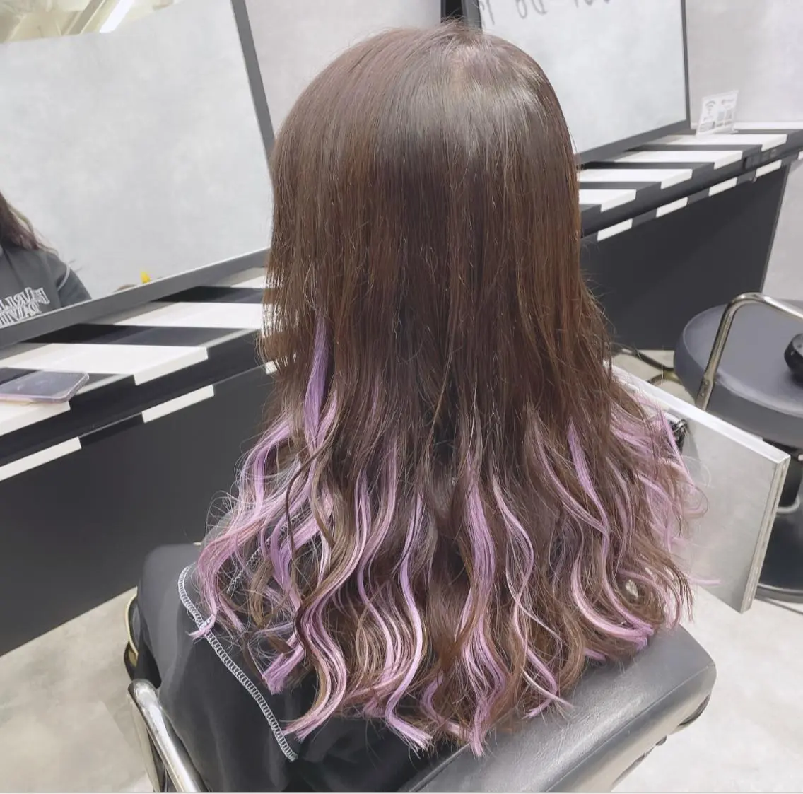ロング パープルカラー エクステ カット エクステ ブリーチ&エクステ 🥀ケアカラー特化のヘアスタイル
