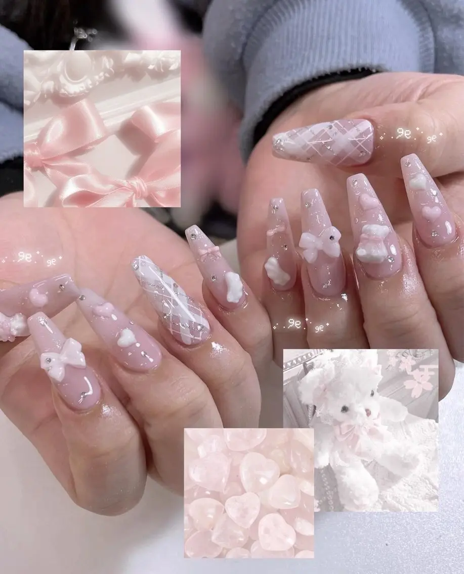 メンズ ネイル ハンドネイル MINAMI໒꒱ Y2K、韓国ガーリーのネイルデザイン