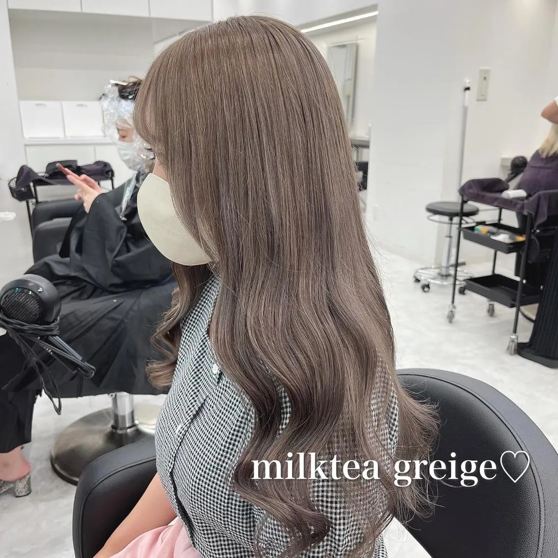 ロング カラー ヘアカラー トリートメント ヘッドスパ 🍒韓国暖色ヘア NO.1🍒🪽のヘアスタイル