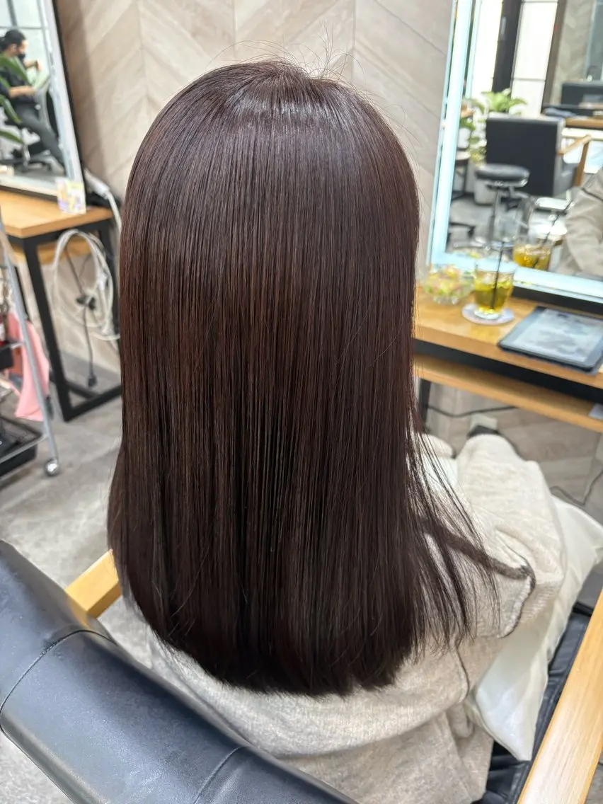 セミロング カラー トリートメント ヘアカラー SHANTi 飯塚 ヘアセット/髪質改善のヘアスタイル