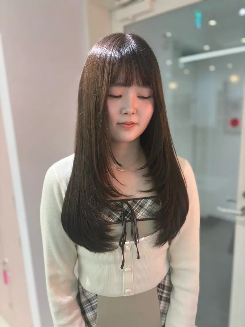 ロング カット ヘアカラー Rino☁️髪質改善 /韓国ヘア特化のヘアスタイル