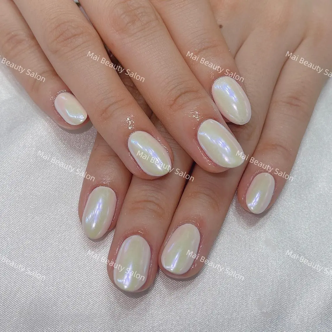 ネイル オーロラネイル 長さ出し フラッシュネイル フレンチネイル ジェルネイル MaiBeauty To  Toのネイルデザイン