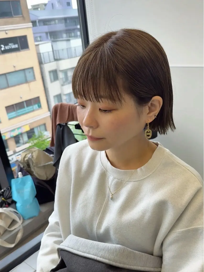 ショート カラー ボブ カット ヘアカラー トリートメント 韓国ヘア🇰🇷 スズキのヘアスタイル