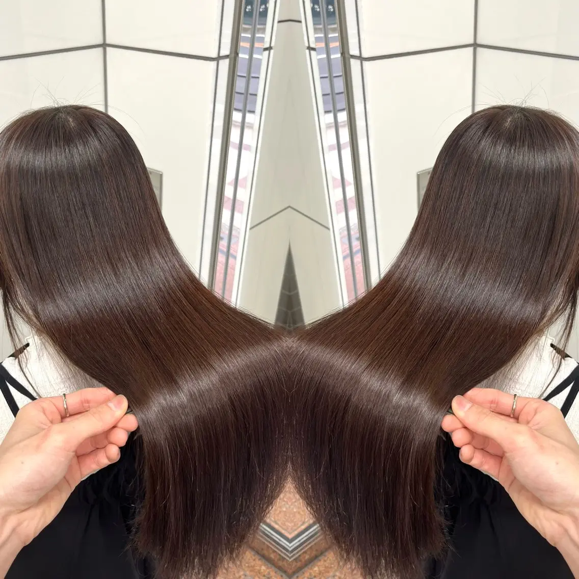 ロング カット 縮毛矯正 トリートメント 石原 悠貴のヘアスタイル