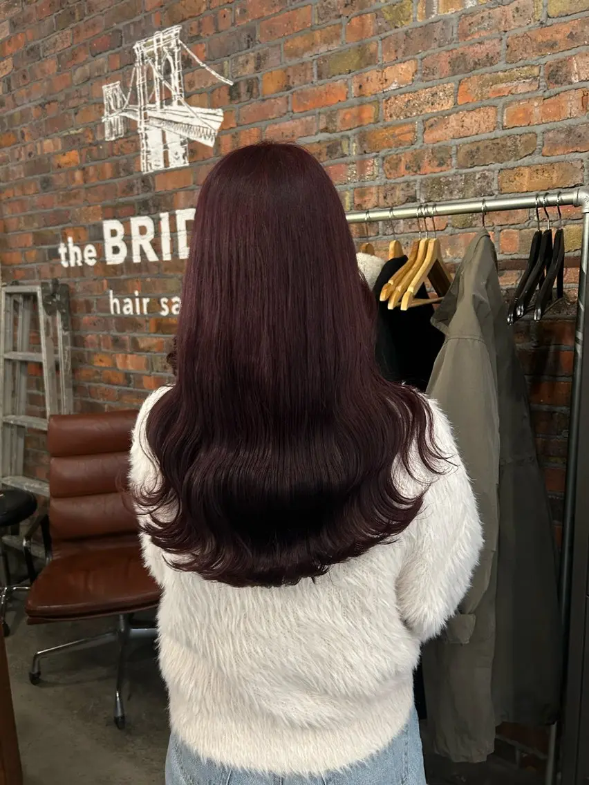 セミロング カラー レッドカラー ヘアカラー the BRIDGE 加藤みのりのヘアスタイル