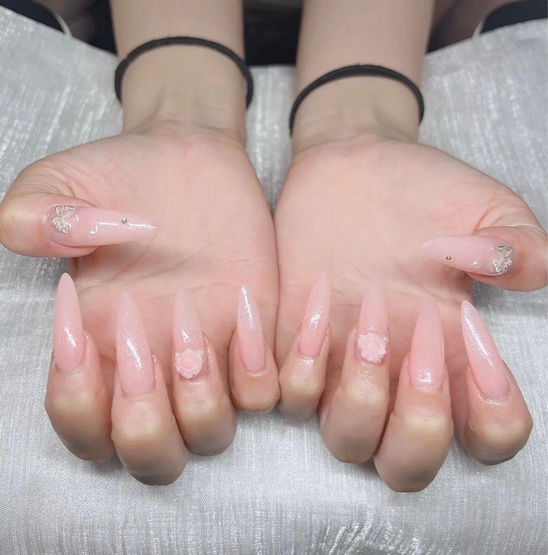 ネイル 長さ出し グラデーション キラキラネイル マグネットネイル ニュアンスネイル ハンドネイル Lee Nails チップ長さだし専門店のネイルデザイン