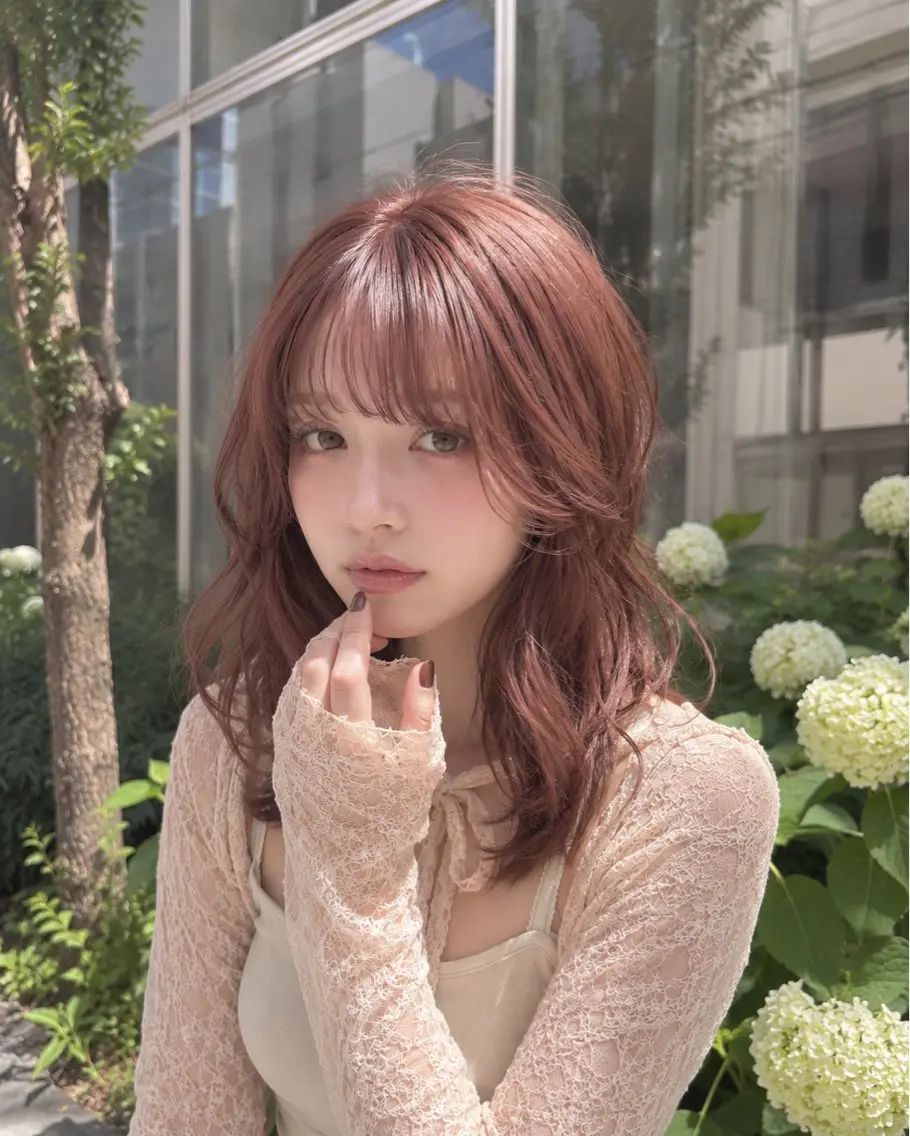 セミロング ヘアカラー トリートメント Ami/レイヤー /柔らかカラー🌷のヘアスタイル