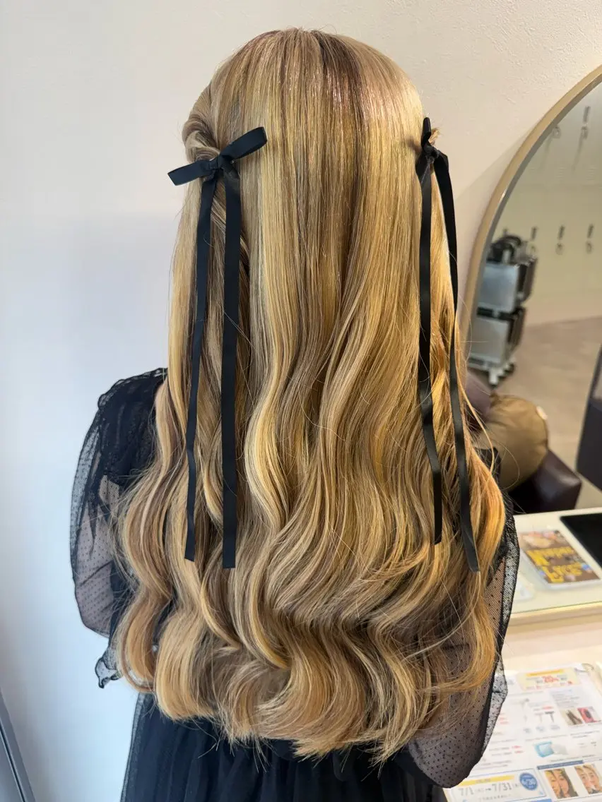 ロング ヘアアレンジ ヘアセット オタク美容師☃️🩵 ヘアアレンジ/暗髪のヘアスタイル