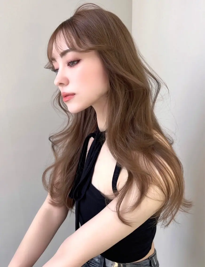 ロング ロング ヘアカラー トリートメント 福岡🤍海外レイヤー なお🎀のヘアスタイル