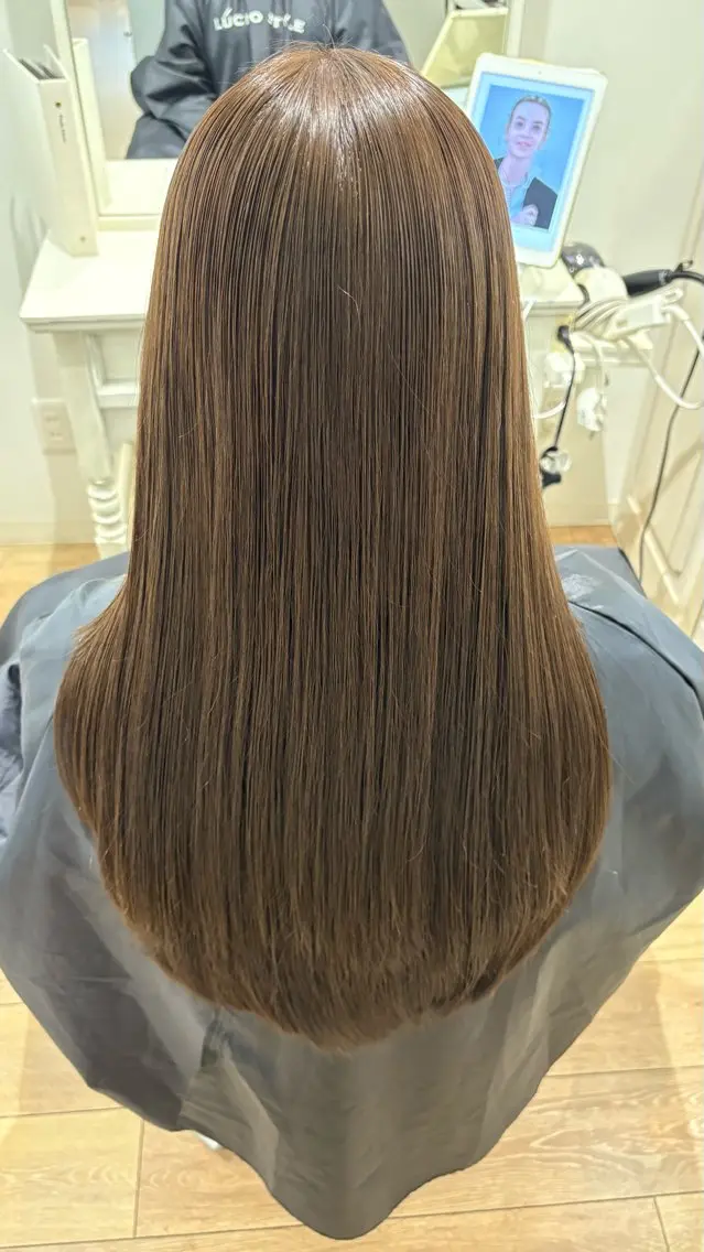 ロング カラー トリートメント 似合わせ 顔周りYUUGAのヘアスタイル