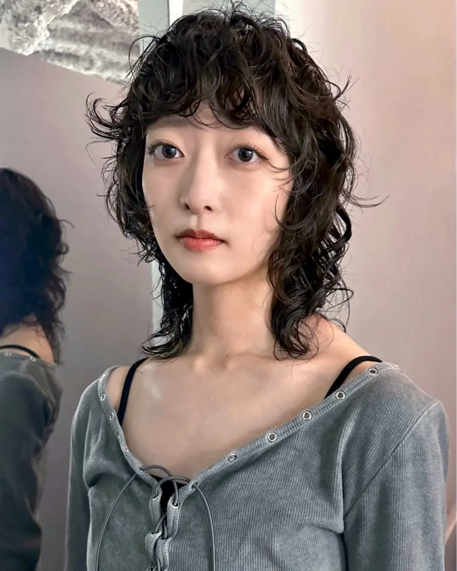 ミディアム パーマ カット パーマ トリートメント レイヤーパーマ/ パーマ特化 / なべのヘアスタイル