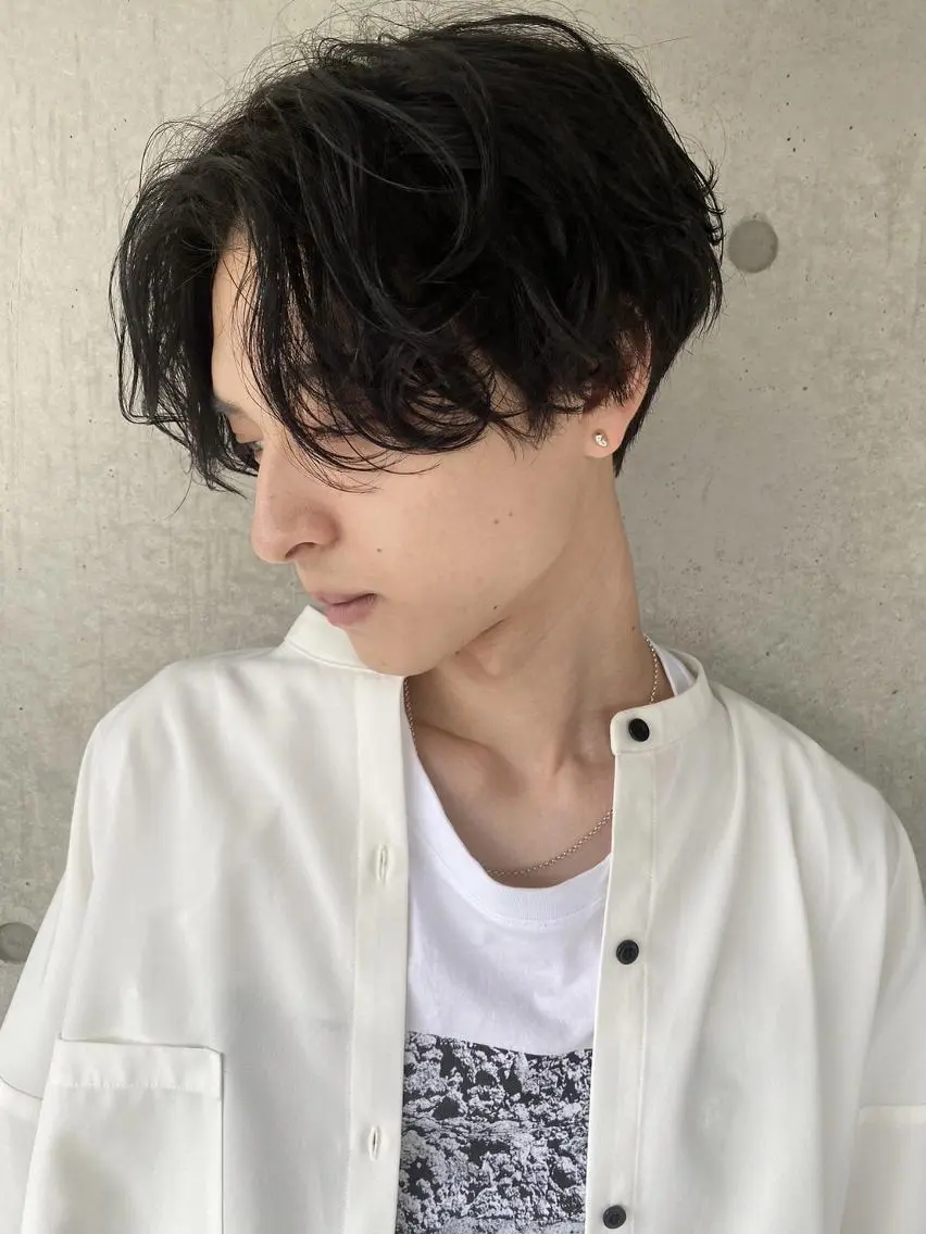 🔴人気No.2🔴パーマで動きの出やすい髪に🔥メンズカット+ニュアンスパーマorフェザーパーマの写真