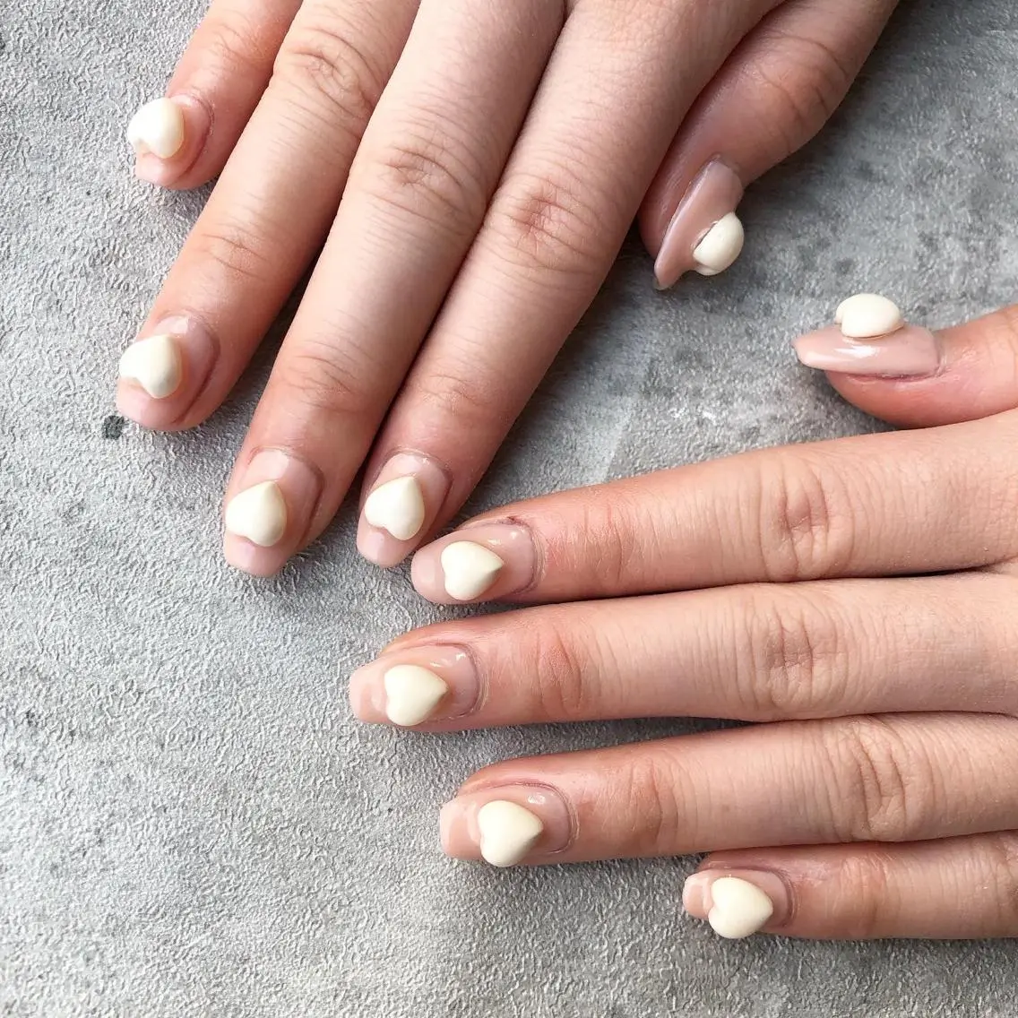 ネイル ハート 韓国ネイル ハンドネイル thrush nailsのネイルデザイン