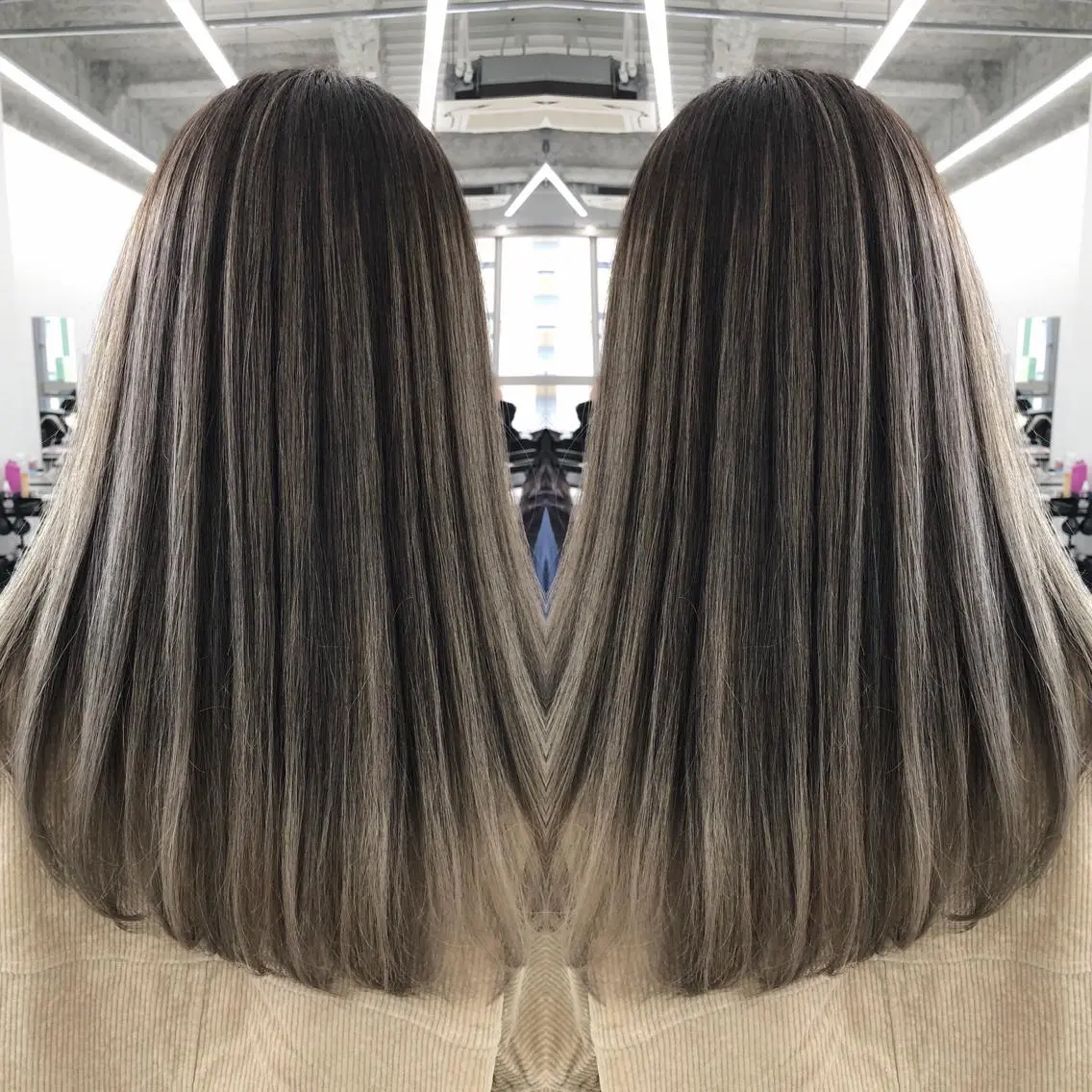 ミディアム カラー ブリーチ 透明感HIDEのヘアスタイル